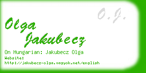 olga jakubecz business card